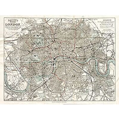 Artery8 Map Bacon 1883 London City England Plan Chart Art Print Canvas Premium Wall Decor Poster Mural Artery8 Map Bacon 1883 London City England Plan Chart Art Print Canvas Premium Wall Decor Poster Mural