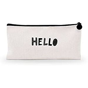 Bonamaison Canvas Pencil Case - 21x12cm - Unisex Stationery Organizer Bonamaison Canvas Pencil Case - 21x12cm - Unisex Stationery Organizer