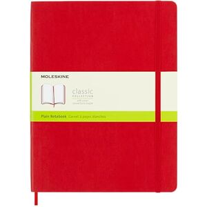 Moleskine Classic Plain Paper Notebook, Soft Cover and Elastic Closure Journal, Color Scarlet Red, Size Extra Large 19 x 25 A4, 192 Pages Moleskine Classic Plain Paper Notebook, Soft Cover and Elastic Closure Journal, Color Scarlet Red, Size Extra Large 19 x 25 A4, 192 Pages