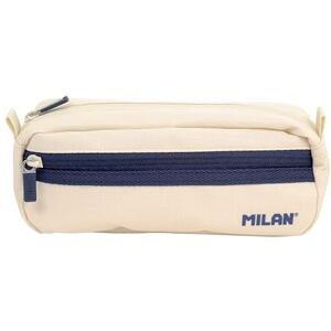 MILAN ® Rectangular Pencil case 2 zips 1918 Series, Beige MILAN ® Rectangular Pencil case 2 zips 1918 Series, Beige