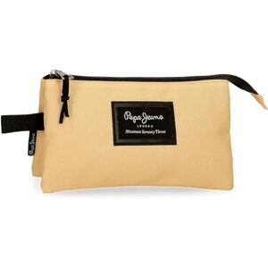 Pepe Jeans Aris triple pencil case, 12 x 22 x 5 cm, yellow, 12x22x5 cms, triple case Pepe Jeans Aris triple pencil case, 12 x 22 x 5 cm, yellow, 12x22x5 cms, triple case