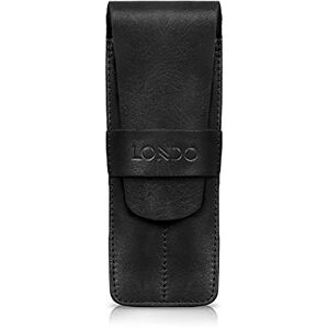 LONDO Two Compartment Genuine Leather Pen Case with Sleeve Cover (Black) LONDO Two Compartment Genuine Leather Pen Case with Sleeve Cover (Black)