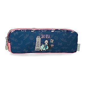 Enso Ciao Bella Blue Pencil Case 22 x 7 x 3 cm Polyester, Blue, One Size, Case Enso Ciao Bella Blue Pencil Case 22 x 7 x 3 cm Polyester, Blue, One Size, Case