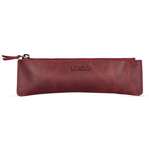 LONDO Genuine Leather Pen Case with Zipper Closure, Pencil Pouch Stationery Bag LONDO Genuine Leather Pen Case with Zipper Closure, Pencil Pouch Stationery Bag