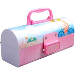 GSJNHY Multifunction Pencil Case Large Capacity Pencil Cartoon Pencil Box with Password Lock Plastic Stationery Organizer School Supplies for Kids Stationery Set (Color : Bike Girl) GSJNHY Multifunction Pencil Case Large Capacity Pencil Cartoon Pencil Box with Password Lock Plastic Stationery Organizer School Supplies for Kids Stationery Set (Color : Bike Girl)