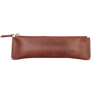 LONDO Zippered Genuine Leather Pen and Pencil Case Cosmetic Pouch (Brown v2) LONDO Zippered Genuine Leather Pen and Pencil Case Cosmetic Pouch (Brown v2)