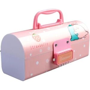 GSJNHY Multifunction Pencil Case Large Capacity Pencil Cartoon Pencil Box with Password Lock Plastic Stationery Organizer School Supplies for Kids Stationery Set (Color : Dinosaur Family Pink) GSJNHY Multifunction Pencil Case Large Capacity Pencil Cartoon Pencil Box with Password Lock Plastic Stationery Organizer School Supplies for Kids Stationery Set (Color : Dinosaur Family Pink)