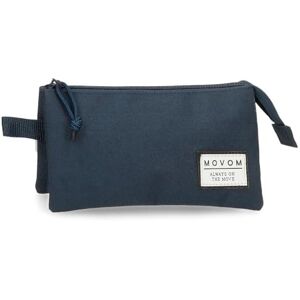 MOVOM Always on The Move Triple Pencil case Blue 22x12x5cm Polyester L, Blue, Triple Case MOVOM Always on The Move Triple Pencil case Blue 22x12x5cm Polyester L, Blue, Triple Case