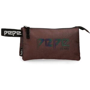 Pepe Jeans Osset Triple Pencil Case Brown 22x12x5 cms Polyester Pepe Jeans Osset Triple Pencil Case Brown 22x12x5 cms Polyester