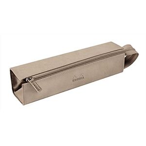 Rhodiarama Beige Faux Leather Pencil Case - Stationery Organizer - 23x5x5 cm Rhodiarama Beige Faux Leather Pencil Case - Stationery Organizer - 23x5x5 cm