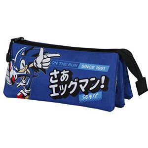KARACTERMANIA Sonic The Hedgehog SEGA Sega-Sonic On the Run-FAN Triple Pencil Case 2.0, Blue, 23 x 11 cm KARACTERMANIA Sonic The Hedgehog SEGA Sega-Sonic On the Run-FAN Triple Pencil Case 2.0, Blue, 23 x 11 cm