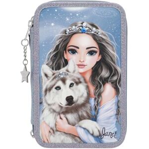 Depesche 13149 TOPModel Wolf-Filled 3-Compartment Pencil Case in Dark Blue, with Model Motif, Stars and Glitter, Pencil Case with Colouring Pencils, Ruler, Scissors and Much More, Blue Depesche 13149 TOPModel Wolf-Filled 3-Compartment Pencil Case in Dark Blue, with Model Motif, Stars and Glitter, Pencil Case with Colouring Pencils, Ruler, Scissors and Much More, Blue