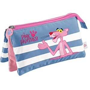 Dohe - Triple Pencil Case - Pink Panther - Stripes Model - Pencil Case Dohe - Triple Pencil Case - Pink Panther - Stripes Model - Pencil Case