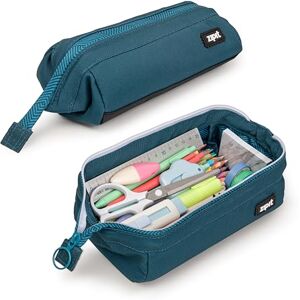 ZIPIT Lenny Pencil Case, Large Capacity Zipper Pouch for School, Stationery Bag for Teen Girls Boys and Adults, Teal ZIPIT Lenny Pencil Case, Large Capacity Zipper Pouch for School, Stationery Bag for Teen Girls Boys and Adults, Teal