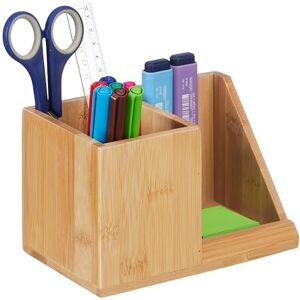 Relaxdays Desk Organiser, Bamboo, 2 Sections, Office Supplies & Cosmetics, Pencil Box, 10.5 x 17.5 x 10.5 cm, Natural Relaxdays Desk Organiser, Bamboo, 2 Sections, Office Supplies & Cosmetics, Pencil Box, 10.5 x 17.5 x 10.5 cm, Natural