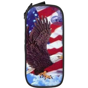 Bald Eagle Diamond Us Flag Pencil Case Pencil Box Minimalist Portable Durable Zipper Pen Pouch Bald Eagle Diamond Us Flag Pencil Case Pencil Box Minimalist Portable Durable Zipper Pen Pouch