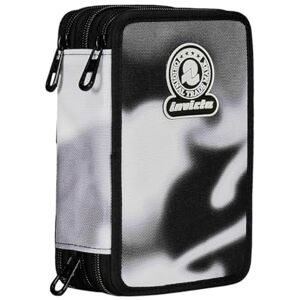 Invicta Pencil Case with 3 Compartments Casual One Size, Black/Grey, Standard Size, Casual Invicta Pencil Case with 3 Compartments Casual One Size, Black/Grey, Standard Size, Casual