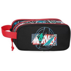 Marvel Joumma Shield Triple Pencil case Black 22x10x9cm Polyester L, Black/White, Triple Case Marvel Joumma Shield Triple Pencil case Black 22x10x9cm Polyester L, Black/White, Triple Case