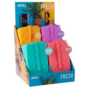 APLI 20405 Display Box with 12 Rectangular Silicone Cases with Handle, Assorted Cheerful and Fresh Colors, Checkered Texture APLI 20405 Display Box with 12 Rectangular Silicone Cases with Handle, Assorted Cheerful and Fresh Colors, Checkered Texture