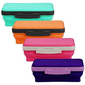 It's Academic Flexi Storage Boxes with Lids, Collapsible Pencil Case for Craft and School Supplies, 4-Pack, Assorted It's Academic Flexi Storage Boxes with Lids, Collapsible Pencil Case for Craft and School Supplies, 4-Pack, Assorted