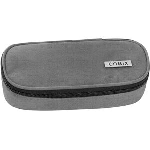 COMIX Oval School Pencil Case for Children and Teenagers, Ideal for Storing Stationery, with Internal Divider with Elastic Loops and Practical Zip Closure, 22 x 5H x 7 cm, Grey, Grey, Casual COMIX Oval School Pencil Case for Children and Teenagers, Ideal for Storing Stationery, with Internal Divider with Elastic Loops and Practical Zip Closure, 22 x 5H x 7 cm, Grey, Grey, Casual