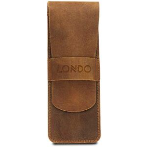 LONDO Genuine Leather Pen and Pencil Case with Tuck in Flap, Stationery Bag LONDO Genuine Leather Pen and Pencil Case with Tuck in Flap, Stationery Bag