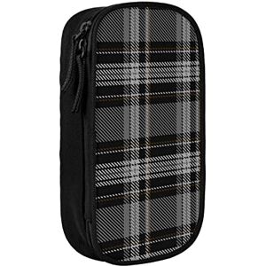 yazs Pen Case Pencil Bag Pouch Zipper Organizer Stationery Holder Storage Box for Office School - Gray Black Plaid Pattern Abstract Tartan yazs Pen Case Pencil Bag Pouch Zipper Organizer Stationery Holder Storage Box for Office School - Gray Black Plaid Pattern Abstract Tartan