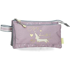 Enso Beautiful day Triple Purple Pencil Case 22x12x5 cms Polyester Enso Beautiful day Triple Purple Pencil Case 22x12x5 cms Polyester