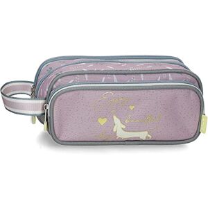 Enso Beautiful day Triple Purple Pencil Case 22x10x9 cms Polyester Enso Beautiful day Triple Purple Pencil Case 22x10x9 cms Polyester