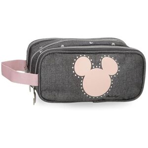 Disney Joumma Mickey Studs Pencil case Triple Black 22x10x9cm Polyester, Black/White, Triple Case Disney Joumma Mickey Studs Pencil case Triple Black 22x10x9cm Polyester, Black/White, Triple Case