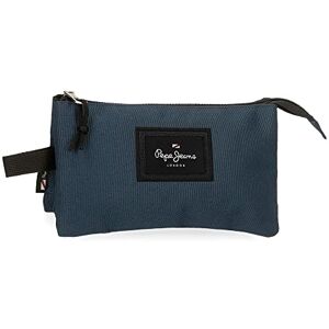 Pepe Jeans Aris Triple Pencil Case, Blue, 22 x 12 x 5 cm, Polyester Pepe Jeans Aris Triple Pencil Case, Blue, 22 x 12 x 5 cm, Polyester