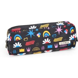 COMIX School Pencil Case, Rectangular Pencil Case, Ideal for Storing Stationery, with Practical Zip Closure, 22 x 8.5h x 5 cm, Black, Casual COMIX School Pencil Case, Rectangular Pencil Case, Ideal for Storing Stationery, with Practical Zip Closure, 22 x 8.5h x 5 cm, Black, Casual