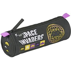 QUO VADIS - Pencil case - Round - Space Invaders - Multicoloured - 8x23x8cm - Canvas (Polyester) - 1 Compartment(s) QUO VADIS - Pencil case - Round - Space Invaders - Multicoloured - 8x23x8cm - Canvas (Polyester) - 1 Compartment(s)