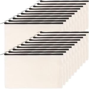 ASelected 20 Pack Black Canvas Zipper Bags for DIY & Travel - Cloth Bags ASelected 20 Pack Black Canvas Zipper Bags for DIY & Travel - Cloth Bags