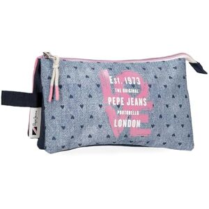 Pepe Jeans Noni Denim Pencil case Triple Multicolor 22x12x5cm Polyester by Joumma Bags by Joumma Bags, Multicoloured, Triple Case Pepe Jeans Noni Denim Pencil case Triple Multicolor 22x12x5cm Polyester by Joumma Bags by Joumma Bags, Multicoloured, Triple Case