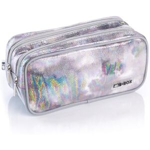 Favorit , 2 Compartments and Zippers Makeup Bag Expandable Versatile Silver 22 x 10 x 10 cm Favorit , 2 Compartments and Zippers Makeup Bag Expandable Versatile Silver 22 x 10 x 10 cm