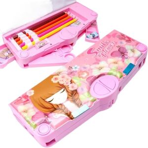 GSJNHY Multifunction Pencil Case Girls Code Stationery Box Student Plastic Pencil Box Large Capacity Lightweight Girls Stationery Box Stationery Set (Color : D) GSJNHY Multifunction Pencil Case Girls Code Stationery Box Student Plastic Pencil Box Large Capacity Lightweight Girls Stationery Box Stationery Set (Color : D)