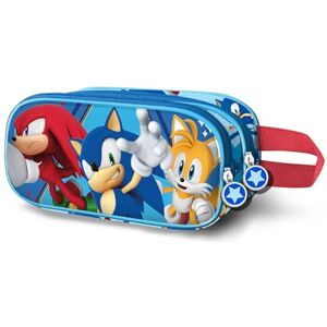 KARACTERMANIA Sonic The Hedgehog Heroes-3D Double Pencil Case, Blue, 22 x 10 cm KARACTERMANIA Sonic The Hedgehog Heroes-3D Double Pencil Case, Blue, 22 x 10 cm