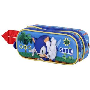 KARACTERMANIA Sega-Sonic Faster-3D Double Pencil Case, Blue, 22 x 9.5 cm KARACTERMANIA Sega-Sonic Faster-3D Double Pencil Case, Blue, 22 x 9.5 cm