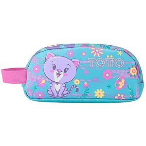 Totto School Pencil Case of Kitty and Flowers Tropyglam Standard Size, Blue, ESTÁNDAR, Cases Totto School Pencil Case of Kitty and Flowers Tropyglam Standard Size, Blue, ESTÁNDAR, Cases