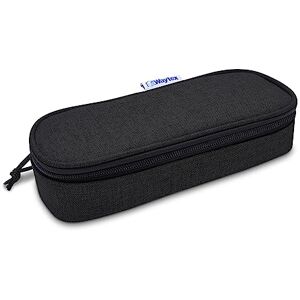 Waytex 931160 Large Capacity Semi Rigid Oval Zip Pencil Case for School, Office, Storage, Cosmetics 23 x 9 x 6 cm Black, Black, One Size, Semi Rigid Oval Pencil Case Waytex 931160 Large Capacity Semi Rigid Oval Zip Pencil Case for School, Office, Storage, Cosmetics 23 x 9 x 6 cm Black, Black, One Size, Semi Rigid Oval Pencil Case