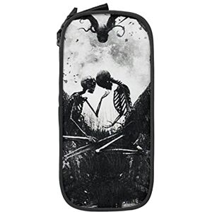 Skull Kissing Lovers Pencil Case Pencil Box Minimalist Portable Durable Zipper Pen Pouch Skull Kissing Lovers Pencil Case Pencil Box Minimalist Portable Durable Zipper Pen Pouch