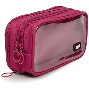 ZIPIT Pink Half & Half Pencil Case - School & Office Storage ZIPIT Pink Half & Half Pencil Case - School & Office Storage