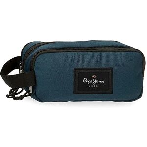 Pepe Jeans Aris Triple Pencil Case 22 x 12 x 5 cm Made of Polyester, Size for Backpack and Postcard, De Joumma Bags, Navy, Case Pepe Jeans Aris Triple Pencil Case 22 x 12 x 5 cm Made of Polyester, Size for Backpack and Postcard, De Joumma Bags, Navy, Case