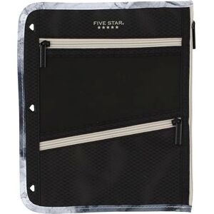 Five Star Pencil Pouch, Pencil Case, 3-Pocket Pouch, Fits 3 Ring Binder, Flat Pouch, 11" x 9", Black/Grey (506420A-ECM) Five Star Pencil Pouch, Pencil Case, 3-Pocket Pouch, Fits 3 Ring Binder, Flat Pouch, 11" x 9", Black/Grey (506420A-ECM)
