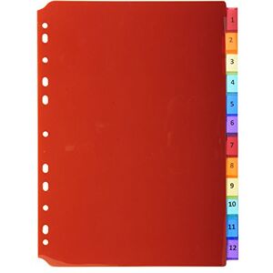 Exacompta Ref 3912E PP Document Dividers Suitable for Use With A4 Documents, Made from Polypropylene, Pre-Punched & Pre-Printed 12 Part Dividers Multicoloured Exacompta Ref 3912E PP Document Dividers Suitable for Use With A4 Documents, Made from Polypropylene, Pre-Punched & Pre-Printed 12 Part Dividers Multicoloured