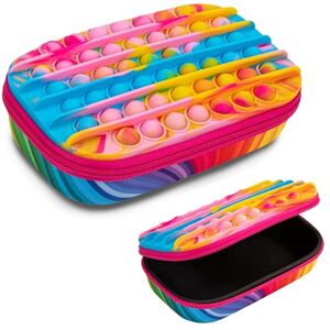 ZIPIT POP Pencil Case for Girls, Silicone Sensory Fidget Pencil Case for School, Large Capacity Stationery Organizer Box, Rainbow ZIPIT POP Pencil Case for Girls, Silicone Sensory Fidget Pencil Case for School, Large Capacity Stationery Organizer Box, Rainbow