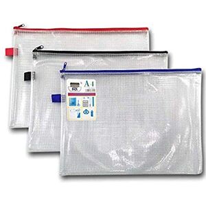 ARK 6 x A4+ Tuff Bag School Waterproof Storage Strong Pencil Pen Case Zip Wallet (360x 260mm) by ARK 6 x A4+ Tuff Bag School Waterproof Storage Strong Pencil Pen Case Zip Wallet (360x 260mm) by