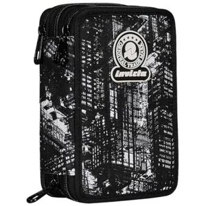 Invicta Fantasy 3 Zip School Case, Black, Triple Compartment Complete with Pens, Pencils and Marker, School Accessories, School Accessories, School Accessories, Elementary School, Children, Black, Invicta Fantasy 3 Zip School Case, Black, Triple Compartment Complete with Pens, Pencils and Marker, School Accessories, School Accessories, School Accessories, Elementary School, Children, Black,