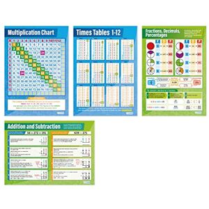 Daydream Education Basic Maths Posters Set of 4 Maths Posters Gloss Paper measuring 850mm x 594mm (A1) Maths Charts for the Classroom Education Charts by Daydream Education Basic Maths Posters Set of 4 Maths Posters Gloss Paper measuring 850mm x 594mm (A1) Maths Charts for the Classroom Education Charts by